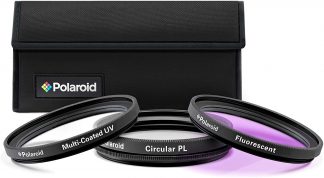 Polaroid Optics 55mm 3-Piece Filter Kit Set [UV,CPL,FLD] includes Nylon Carry Case -0